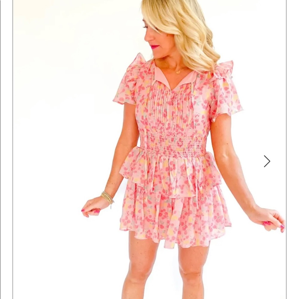 Pink floral dress
